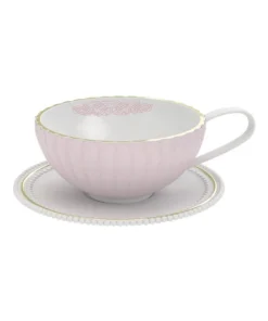 Wholesale 🧨 Salt&Pepper 250ml Eclectic Tea Cup And Saucer Set Pink 🌟