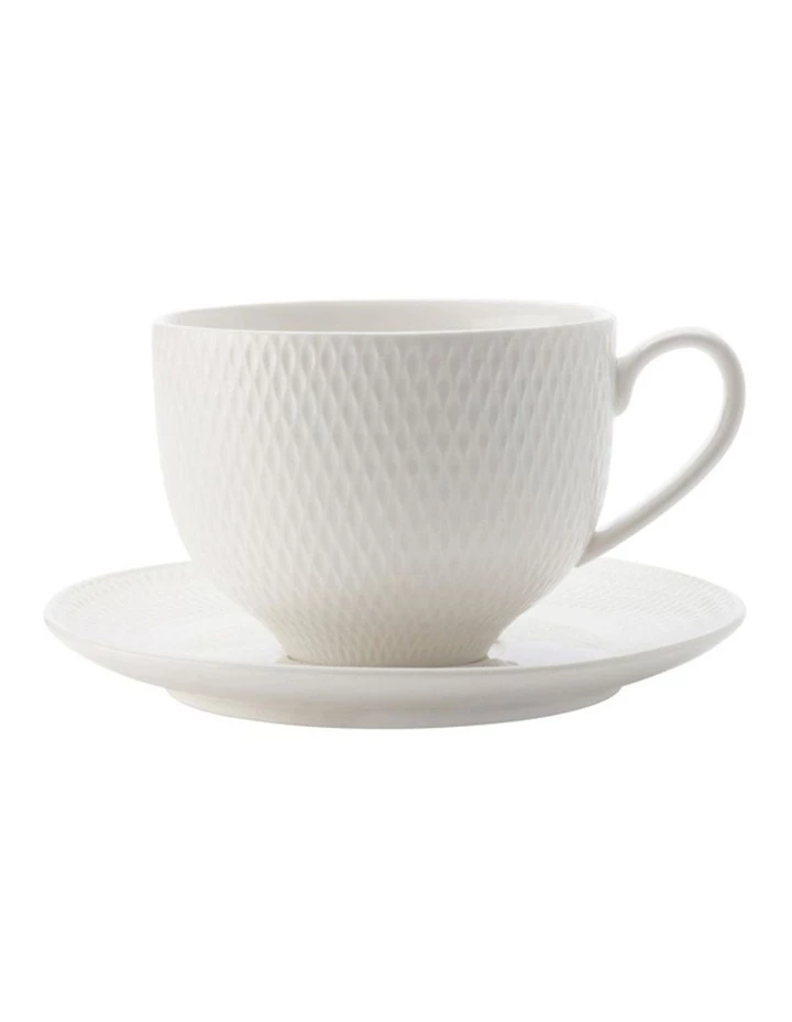 Coupon ✨ Maxwell & Williams White Basics Diamonds 210ml Tea Cup & Saucer Set ⌛ 1 Coupon ✨ Maxwell & Williams White Basics Diamonds 210ml Tea Cup & Saucer Set ⌛