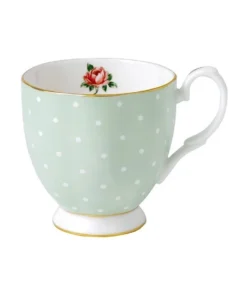 Outlet ❤️ Royal Albert Polka Rose 300ml Vintage Mug Pale Green ✨