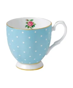 Promo 😉 Royal Albert Polka Blue 300ml Vintage Mug Light Blue ❤️