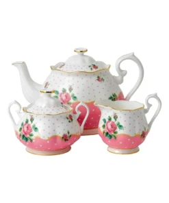 Best deal ✔️ Royal Albert Cheeky Pink Teapot Sugar & Creamer Set White 👏