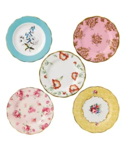 Cheap ⭐ Royal Albert 100 Years 20cm Set of 5 1950 1990s Plates 🔥