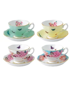 Discount 💯 Royal Albert Miranda Kerr 4pc Cup & Saucer Set 🔔