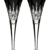 Cheap 👏 Waterford Lismore Set of 2 Flute Black 💯