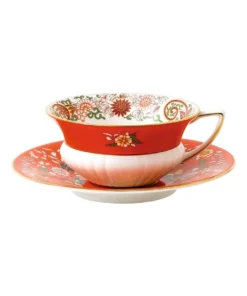 Cheapest 👏 Wedgwood Wonderlust Crimson Orient Teacup & Saucer Red 💯
