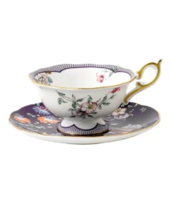 Deals ✔️ Wedgwood Wonderlust Midnight Crane Teacup & Saucer Purple 😉