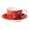 New ✨ Wedgwood Wonderlust Crimson Jewel Teacup & Saucer Red 🎉