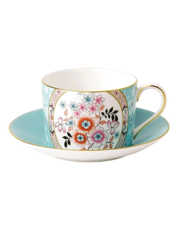 Outlet 🎁 Wedgwood Wonderlust Camellia Teacup & Saucer Blue ⌛ 1 Outlet 🎁 Wedgwood Wonderlust Camellia Teacup & Saucer Blue ⌛