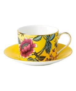 Best Sale 😉 Wedgwood Wonderlust Tonquin Teacup Saucer Yellow 🔔