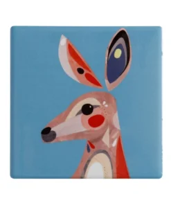 Best deal ✔️ Maxwell & Williams Pete Cromer Ceramic 9.5cm Kangaroo Square Tile Coaster Blue ❤️