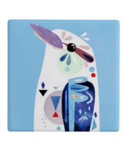 Deals 🎁 Maxwell & Williams Pete Cromer Ceramic 9.5cm Kookaburra Square Tile Coaster Blue ✔️