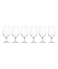 Deals ❤️ Krosno Harmony 6 Piece 400ml Beer Glass Set Gift Boxed 👏