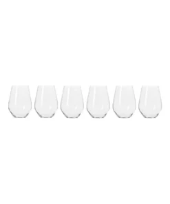 Buy ⌛ Krosno Harmony 6 Piece 540ml Stemless Wine Gift Boxed ⌛