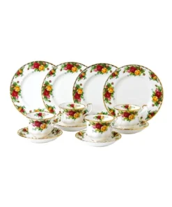 New β€οΈ Royal Albert Old Country Roses 12pc Tea Set White π€©