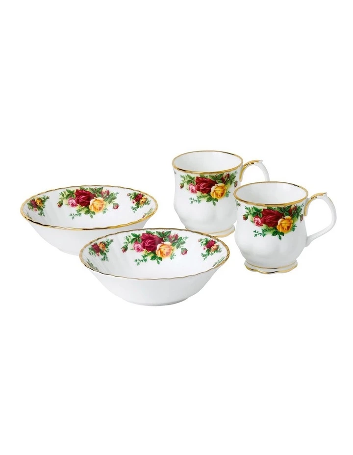 Hot Sale ✨ Royal Albert Old Country Roses Mug & Bowl Set of 4 White ⌛ 1 Hot Sale ✨ Royal Albert Old Country Roses Mug & Bowl Set of 4 White ⌛