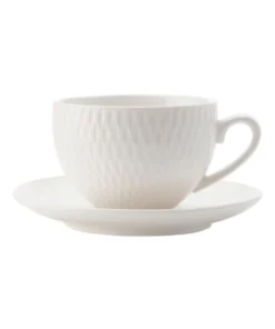 Discount ⌛ Maxwell & Williams White Basics Diamonds 90ml Demi Cup & Saucer 🌟