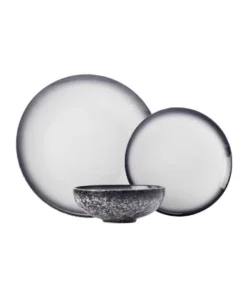 Cheapest 🎁 Maxwell & Williams Caviar Granite 12pc Gift Boxed Dinner Set Black ❤️