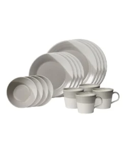New 🛒 Royal Doulton Bowls of Plenty 16pc Dinner Set Grey 🎁