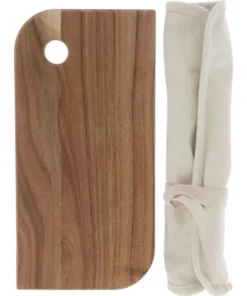 Best deal ⭐ Vue 30x15cm Acacia Cheese Board & Knife Set with Canvas Wrap Natural 🔔