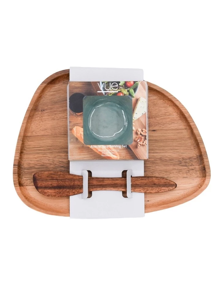 Discount π Vue Acacia Plate, Dip Bowls & Knife Set Natural π 2 Discount π Vue Acacia Plate, Dip Bowls & Knife Set Natural π - Image 2