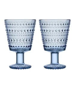 Flash Sale 🛒 IITTALA Kastehelmi Set of 2 Universal Glass Aqua 😍