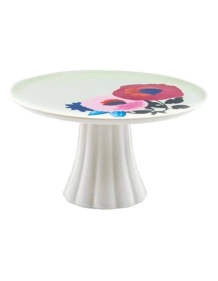 Outlet π Salt&Pepper Willow 20cm Fluted Footed Cake Stand with Light Green π 1 Outlet π Salt&Pepper Willow 20cm Fluted Footed Cake Stand with Light Green π