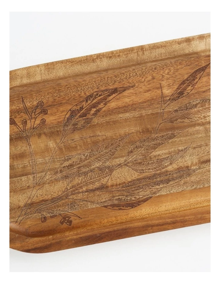 Outlet โ๏ธ Australian House & Garden Gum Leaf Acacia Serving Tray with Leather Handles ๐ 3 Outlet โ๏ธ Australian House & Garden Gum Leaf Acacia Serving Tray with Leather Handles ๐ - Image 3