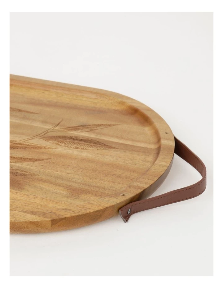 Cheap ⭐ Australian House & Garden Acacia Gum Leaf Serving Tray With Leather Handles 40x27.5cm ✨ 2 Cheap ⭐ Australian House & Garden Acacia Gum Leaf Serving Tray With Leather Handles 40x27.5cm ✨ - Image 2