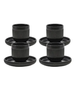 Best deal ✔️ Salt&Pepper BRAE 4pc Espresso Cup and Saucer Set Black ✔️