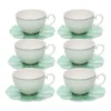 Flash Sale 🤩 Salt&Pepper ECLECTIC 230ml 6pc Tea Cup and Saucer Set Green ❤️