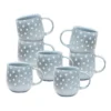 Outlet ⭐ Salt&Pepper NAOKO Mug - 380ml - Polka Grey - Set of 6 🎉