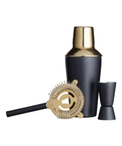 New ✔️ BarCraft 500ml 3pc Gift Boxed Cocktail Set Silver ✨