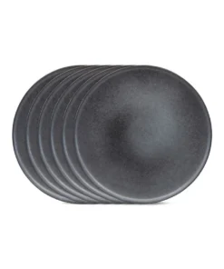 Outlet ⭐ Salt&Pepper Hue 20cm Set of 6 Stoneware Side Plate Black ⭐ -Dining Sales Store 781936840 3 720x928