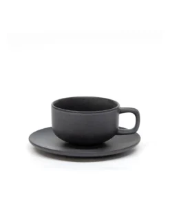 Cheap β€οΈ Salt&Pepper Hue Tea Cup and Saucer Set 200ml/15.5cm - Black - Set of 6 β