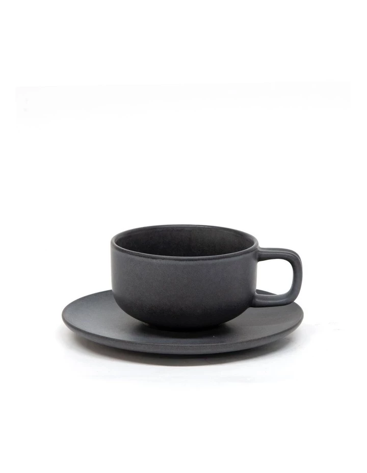 Cheap ❤️ Salt&Pepper Hue Tea Cup and Saucer Set 200ml/15.5cm - Black - Set of 6 ⌛ 1 Cheap ❤️ Salt&Pepper Hue Tea Cup and Saucer Set 200ml/15.5cm - Black - Set of 6 ⌛