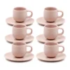 Best deal ❤️ Salt&Pepper Hue Espresso Cup and Saucer Set 85ml/12cm - Pink - Set of 6 ✨