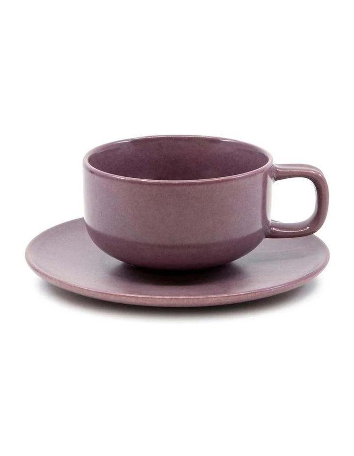 Best Pirce 𧨠Salt&Pepper Hue Tea Cup and Saucer Set 200ml/15.5cm - Purple - Set of 6 𧨠2 Best Pirce 𧨠Salt&Pepper Hue Tea Cup and Saucer Set 200ml/15.5cm - Purple - Set of 6 𧨠- Image 2