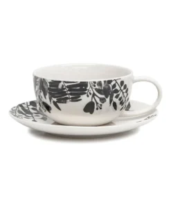 Budget ✔️ Salt&Pepper Neri 250ml/15cm Tea Cup & Saucer Set Black/White 🥰
