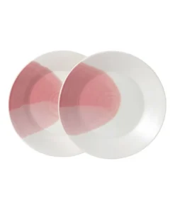 Discount 😀 Royal Doulton Signature 1815 16cm Set of 2 Plate White/Pink 🔔
