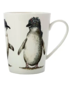 Cheapest ❤️ Maxwell & Williams Marini Ferlazzo Australian Families Tall Penguin Parade 450ml Mug Gift Boxed White ⌛