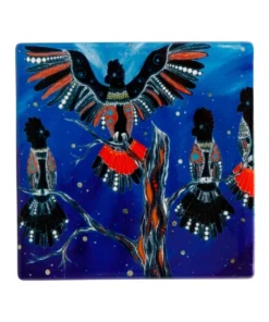 Hot Sale 🎉 Maxwell & Williams Melanie Hava Jugaig-Bana-Wabu Ceramic 10cm Black Cockatoos Square Coaster ✔️