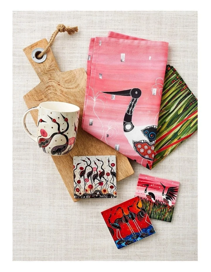 Outlet 𧨠Maxwell & Williams Melanie Hava Jugaig-Bana-Wabu Ceramic 10cm Brolgas Square Coaster π 2 Outlet 𧨠Maxwell & Williams Melanie Hava Jugaig-Bana-Wabu Ceramic 10cm Brolgas Square Coaster π - Image 2