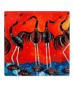 Brand new β¨ Maxwell & Williams Melanie Hava Jugaig-Bana-Wabu Ceramic 10cm Brolgas' Symphony Square Coaster β