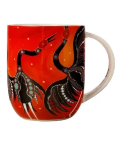 Deals 🔔 Maxwell & Williams Melanie Hava Jugaig-Bana Wabu Brolgas' Symphony 440ml Mug Gift Boxed Orange ❤️