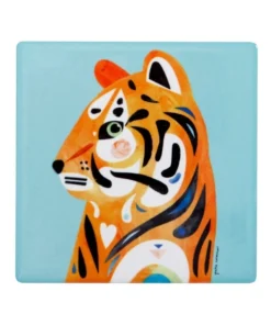 Promo ✔️ Maxwell & Williams Pete Cromer Wildlife Ceramic 9.5cm Tiger Square Coaster ✨