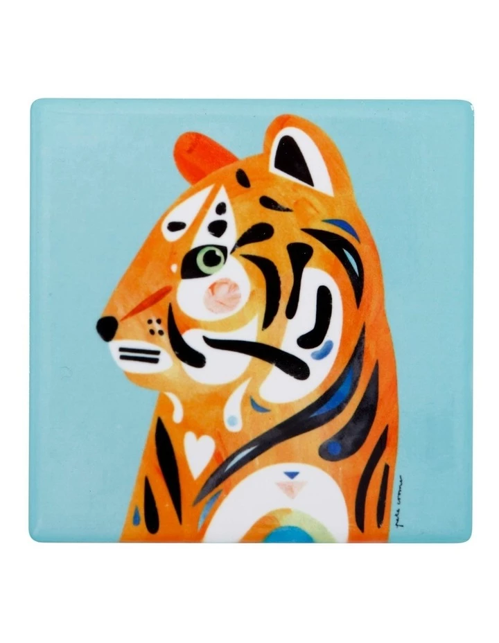 Promo ✔️ Maxwell & Williams Pete Cromer Wildlife Ceramic 9.5cm Tiger Square Coaster ✨ 1 Promo ✔️ Maxwell & Williams Pete Cromer Wildlife Ceramic 9.5cm Tiger Square Coaster ✨