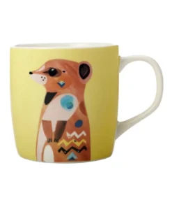 Brand new 😀 Maxwell & Williams Pete Cromer Wildlife 375ml Meerkat Mug Gift Boxed Light Yellow 🤩