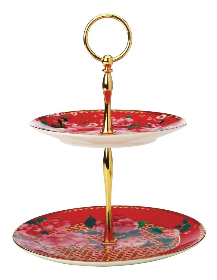 Promo ✨ Maxwell & Williams Teas & C's Silk Road 2-Tier Gift Boxed Cake Stand Red ✔️ 1 Promo ✨ Maxwell & Williams Teas & C's Silk Road 2-Tier Gift Boxed Cake Stand Red ✔️