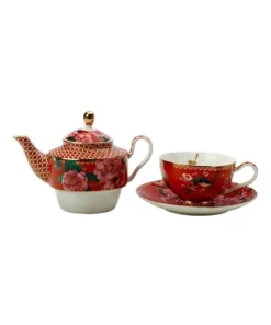 Deals 👍 Maxwell & Williams Teas & C's Silk Road 380ml Teapot Tea for One with Infuser Red ⌛ -Dining Sales Store 790818130 2 720x928