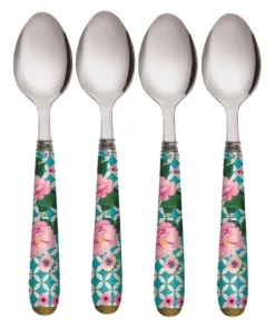 New 🔔 Maxwell & Williams Teas & C's Silk Road Set of 4 Teaspoon Aqua ✔️